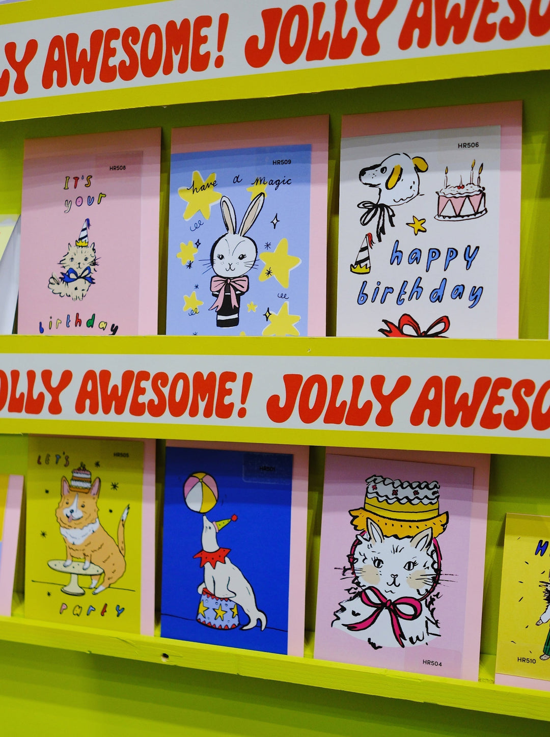 Jolly Awesome Hannah Rowlands collection of colourful greetings cards