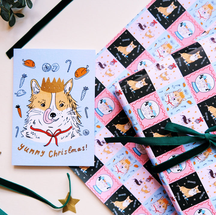 Christmas Corgi Dog Wrapping Paper - 5 sheets
