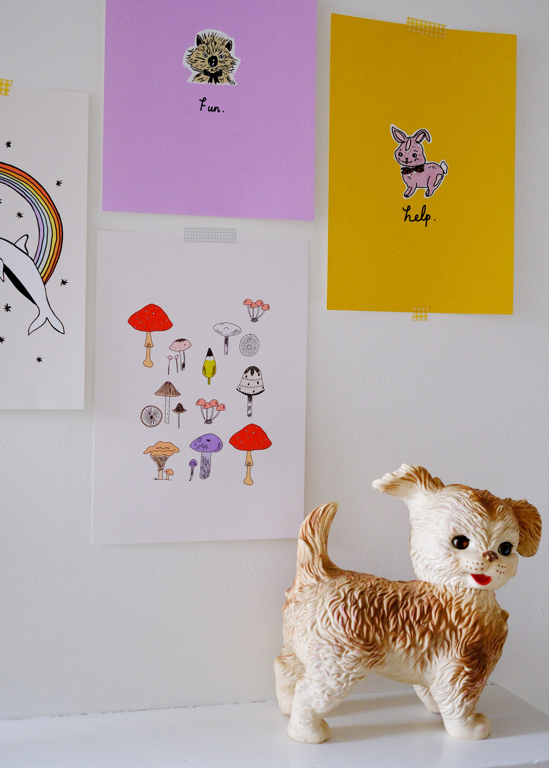 Mushrooms Illustrated Art Print