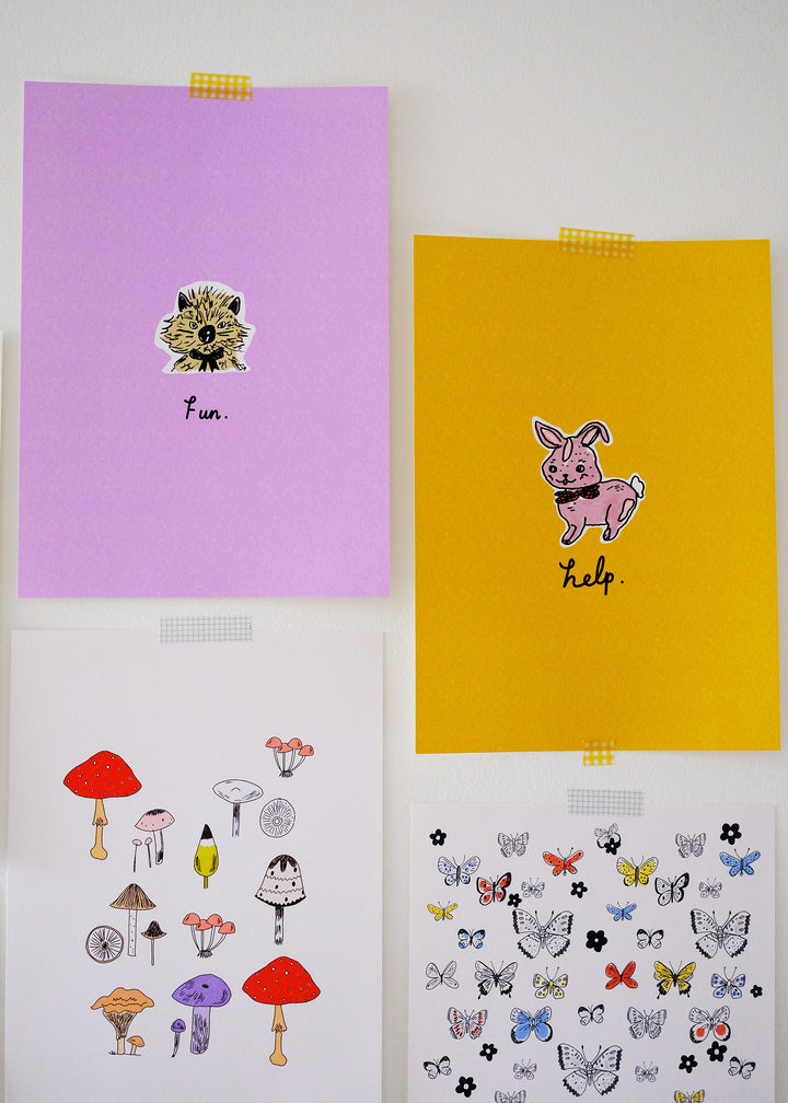 Butterflies & Flowers Print