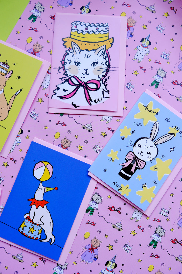 Blue Circus Seal Card