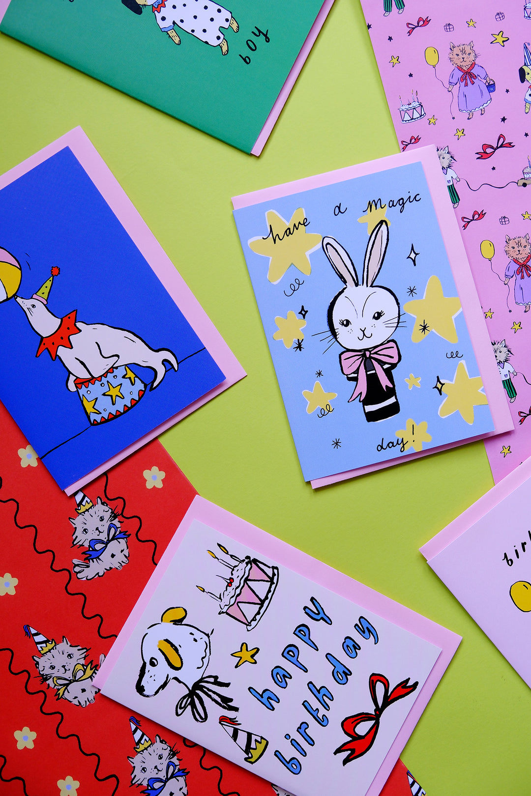 Blue Magic Bunny Rabbit Magic Day Birthday / Occasion Card