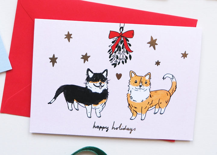 Luxury Dog Foiled Christmas Cards Pack - Multiple designs