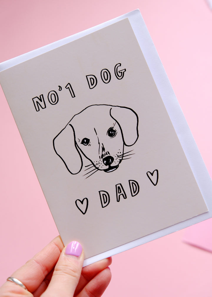 Number 1 Dog Dad Sausage Dog - Father's Day Card