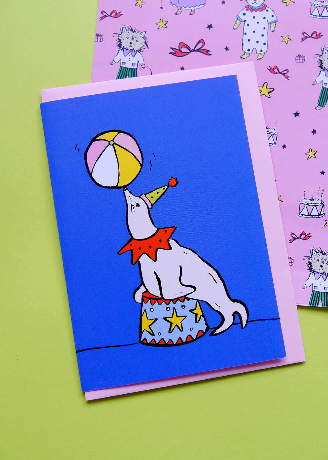 Blue Circus Seal Card